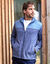 Sweat zippé col montant maille doublée molleton (bleu chiné)