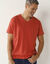 Tee-shirt col V manches courtes (orange)