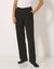 Pantalon coupe large molleton taille élastiquée (noir)