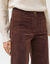 Pantalon coupe large taille haute, stature moyenne (chocolat)