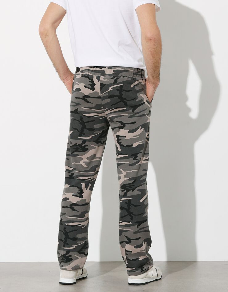 Pantalon jogging molleton bas droits (gris camouflage) Pantalon jogging molleton bas droits (gris camouflage)