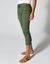 Pantacourt toile stretch, effet ventre plat (kaki)