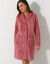 Robe de chambre maille polaire col ch&acirc;le - Longueur 95 cm (rose)