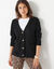 Gilet col V, maille côtelée (noir)