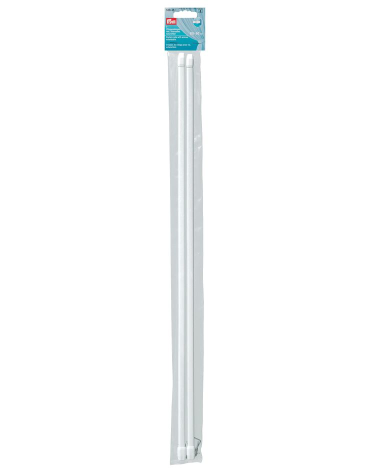 Tringle de vitrage extensible - lot de 2 (blanc)