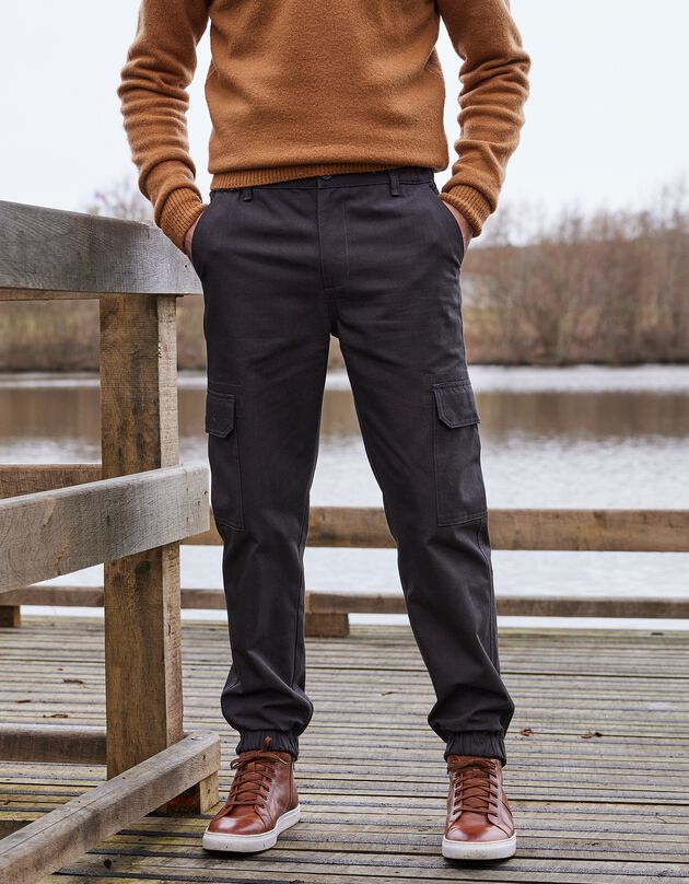 Pantalon battle bas de jambes élastiqués (anthracite)