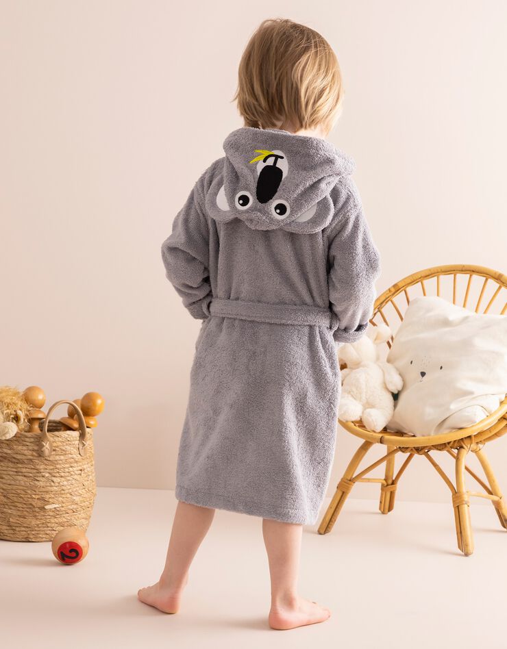 Peignoir de bain enfant personnalisable koala à capuche (gris)