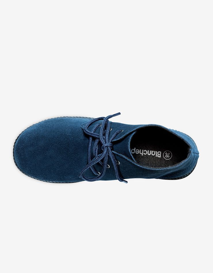 Bottines à lacet en croûte de cuir (marine)