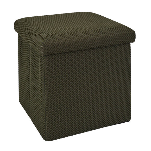 Coffre-pouf pliable, revêtement texturé (kaki)