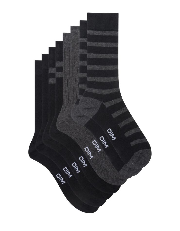 Mi-chaussettes EcoDIM style - lot de 4 (noir / anthracite)