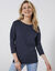 T-shirt volume loose manches 3/4 (marine)