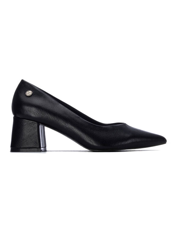 Escarpins &agrave; talon carr&eacute; (noir)