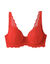 Soutien-gorge forme foulard en dentelle et tulle stretch Guspini - avec armatures (rouge) Soutien-gorge forme foulard en dentelle et tulle stretch Guspini - avec armatures (rouge)