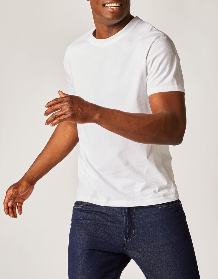 Tee-shirt col rond manches courtes - lot de 3 (blanc)