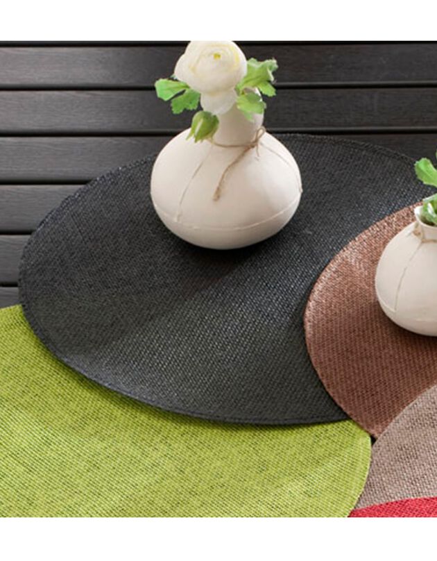 Set de table rond bambou - Lot de 4 (gris anthracite)