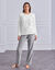 Pyjama polaire imprimé pois toucher peluche manches longues (gris)