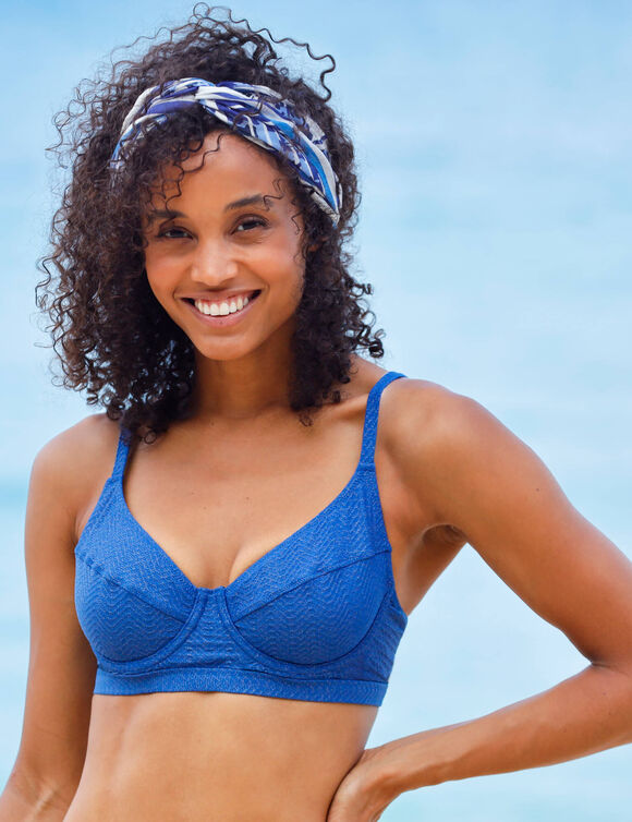 Haut de maillot de bain forme corbeille Calayo, avec armatures (bleu)