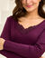T-shirt chaleur manches longues col en dentelle - lot de 2 (prune)
