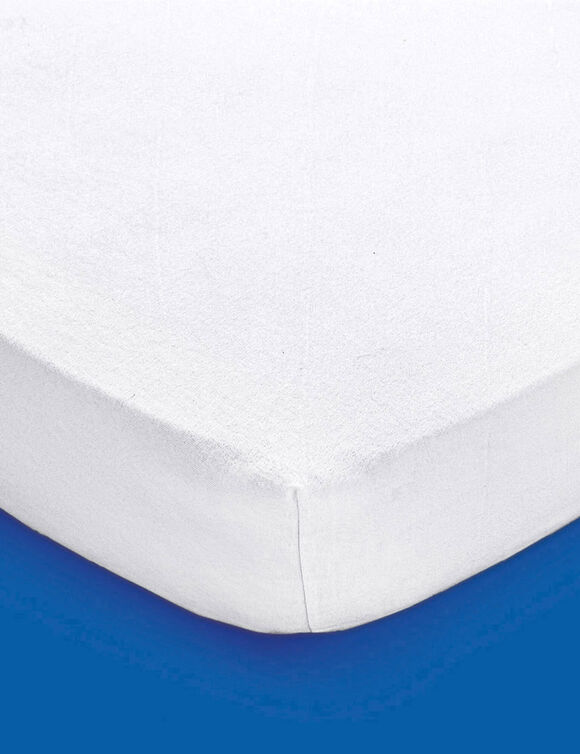 Protège-matelas enfant en molleton imperméable 200 gr/m2 (blanc)
