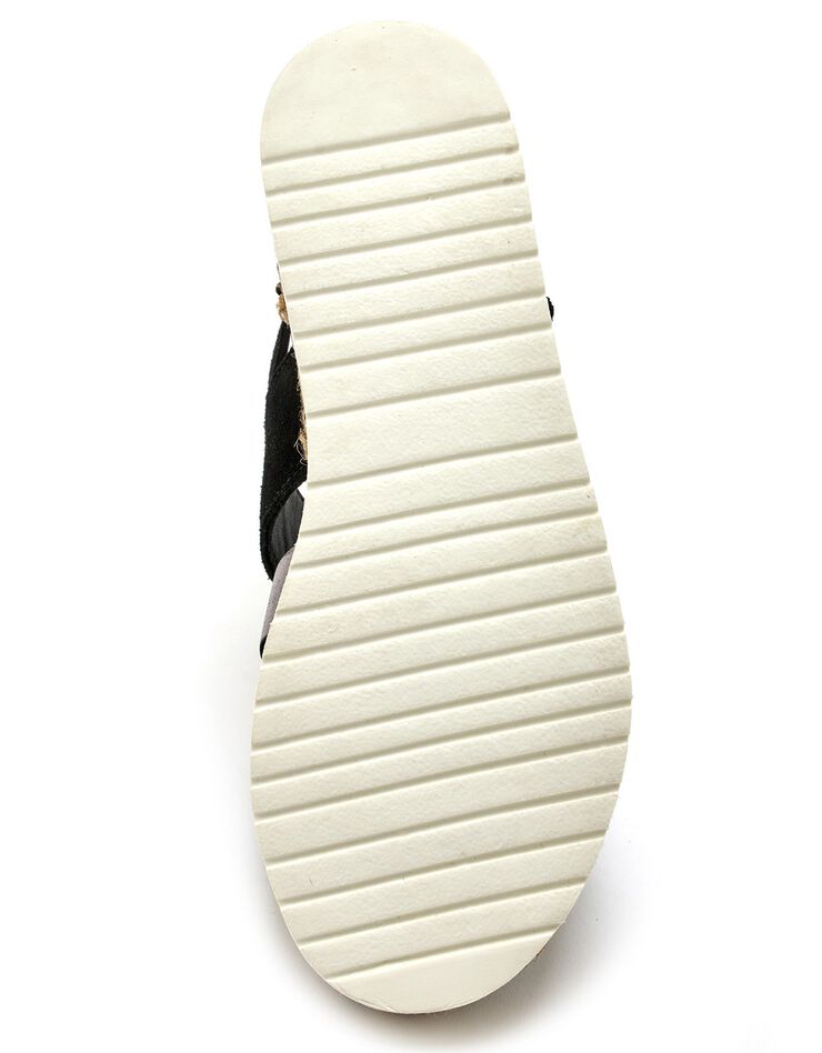 Sandales ouvertes compensées style sabot (noir) Sandales ouvertes compensées style sabot (noir)