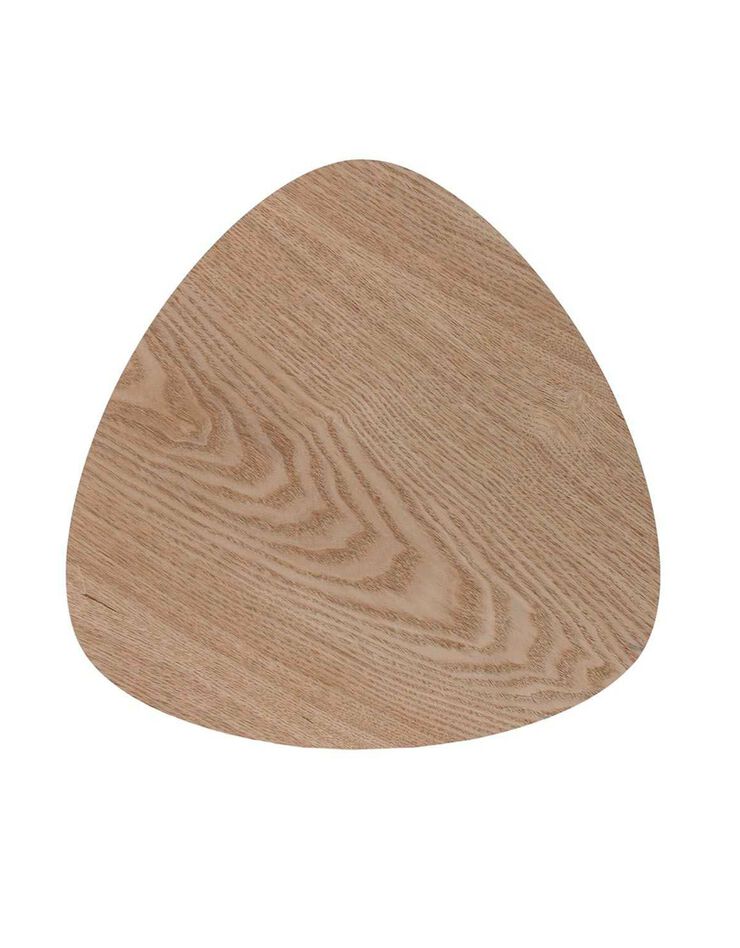 Tables gigognes en bois, plateau triangulaire - lot de 2 (naturel)