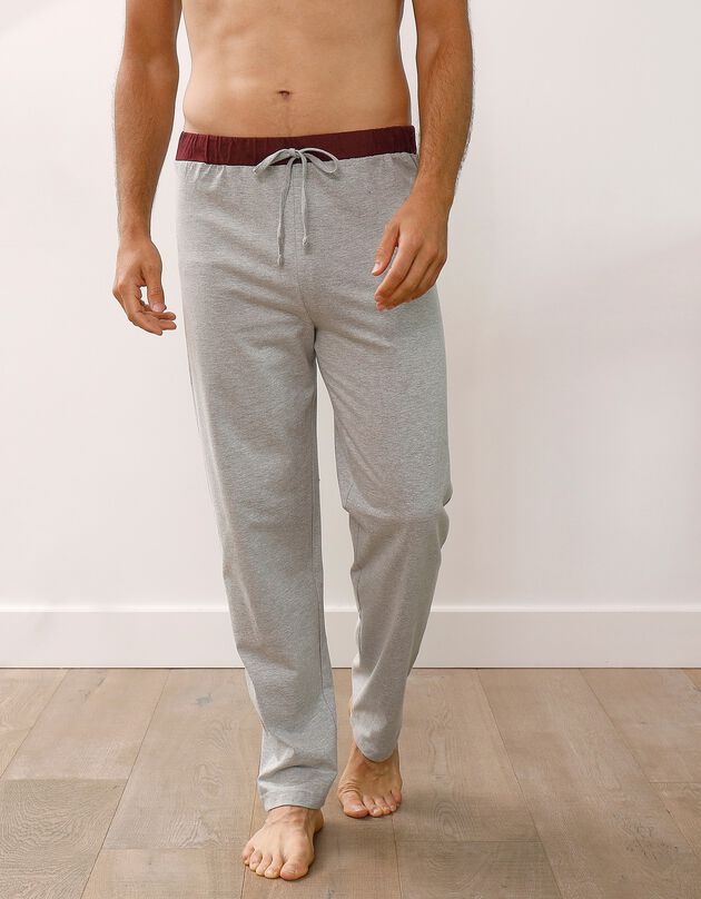 Pantalon pyjama bas droits - lot de 2 (gris + bordeaux)