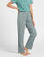 Pantalon pyjama fleuri &laquo;charme botanique&raquo; (vert / &eacute;cru)
