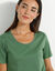 T-shirt col rond manches courtes (vert mousse)