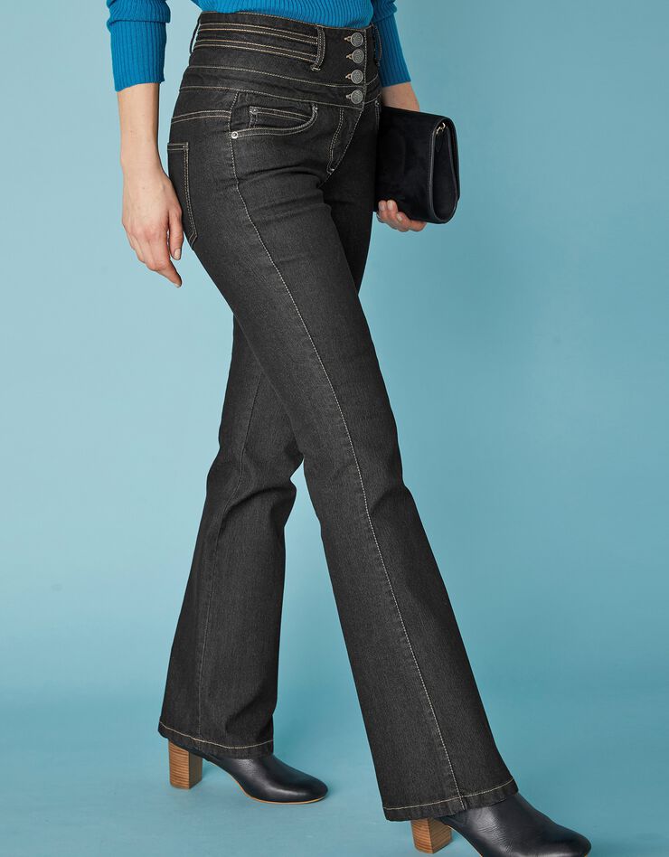 Jean coupe bootcut taille haute stretch - entrej. 78 cm (black) Jean coupe bootcut taille haute stretch - entrej. 78 cm (black)