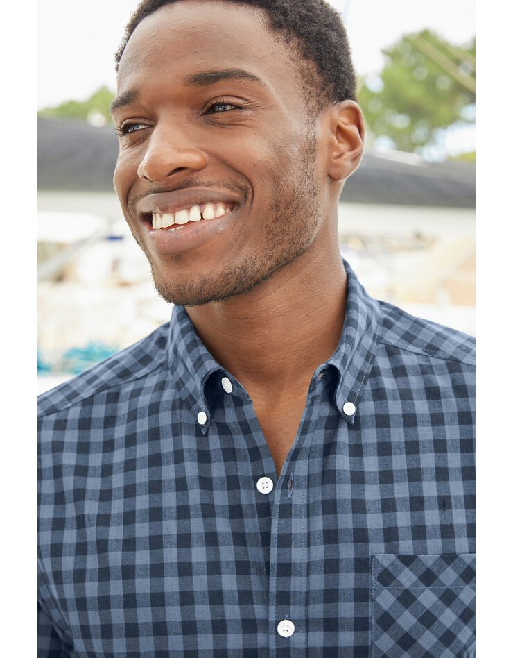 Chemise vichy manches courtes (bleu jean) Chemise vichy manches courtes (bleu jean)