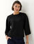 Pull court &eacute;vas&eacute; raglan, larges manches 3/4  (noir)