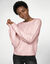 Pull col rond, maille pointelle toucher doux (rose poudr&eacute;)