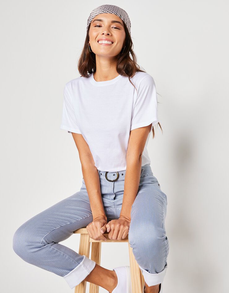 Tee-shirt "loose" en coton, uni (blanc) Tee-shirt "loose" en coton, uni (blanc)