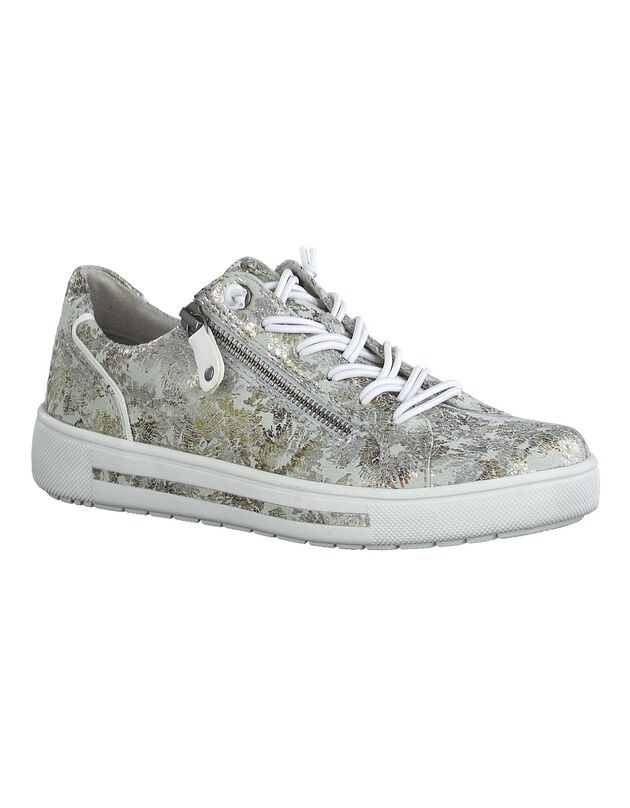 Baskets zippées imprimé fleurs - grande largeur (gris)
