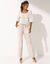 Pantalon large fluide, imprimé bicolore (écru / beige)