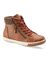 Baskets fourrées forme montante, col maille tricot (marron)