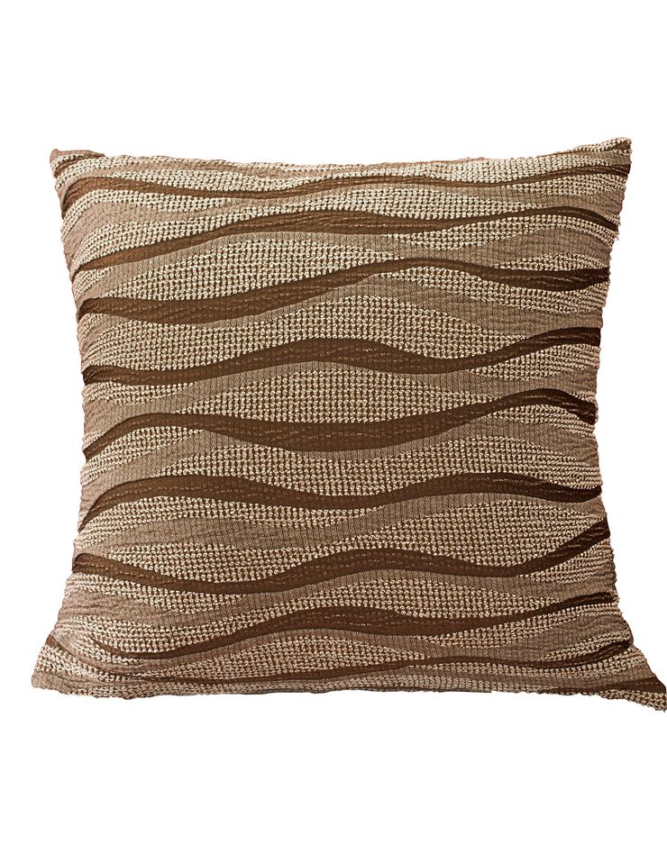 Housse coussin jacquard imprimé - lot de 2 (chocolat)