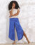 Pantalon large, bas fendus (bleu)