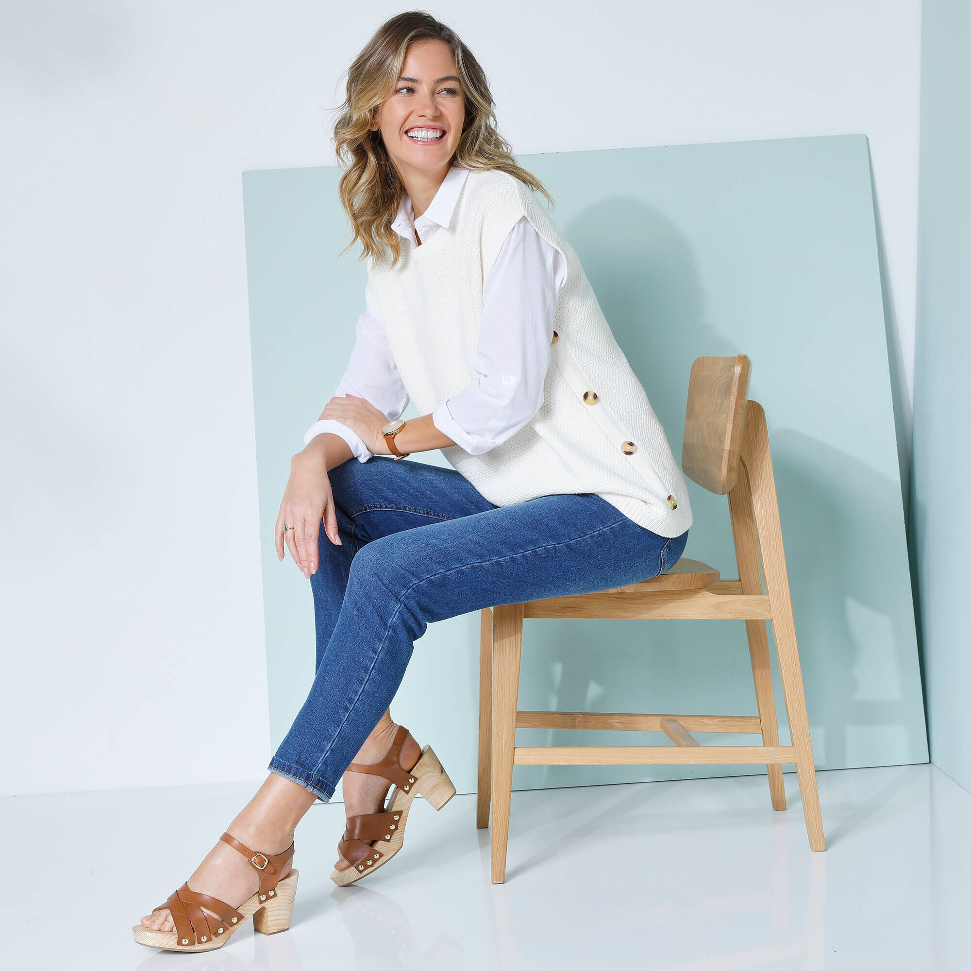 Pull poncho, taille 18/24 mois, tunique sans manches, en laine rose
