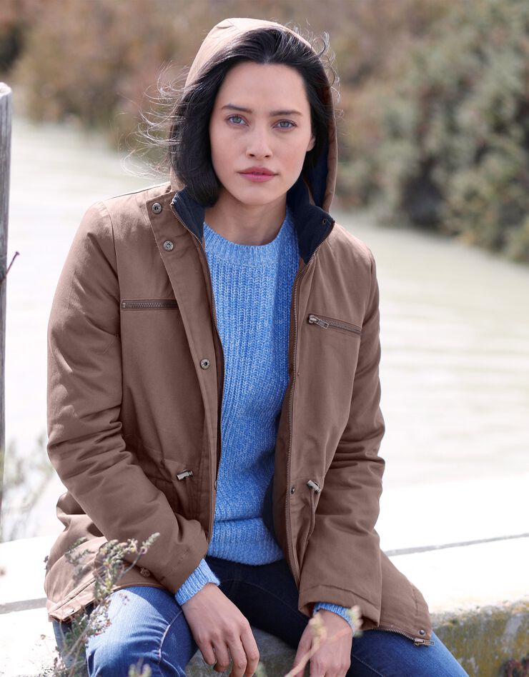 Parka déperlante doublée maille polaire (taupe) Parka déperlante doublée maille polaire (taupe)