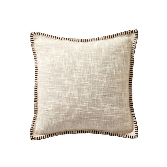 Coussin uni coton texturé (ivoire)