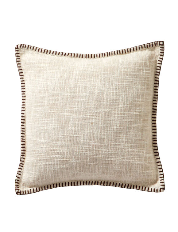 Coussin uni coton texturé (ivoire)