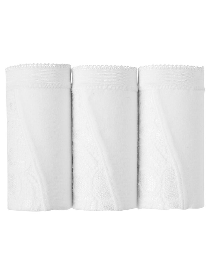 Culotte midi dentelle - lot de 3 (blanc)