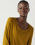 T-shirt col rond manches longues uni (vert olive)