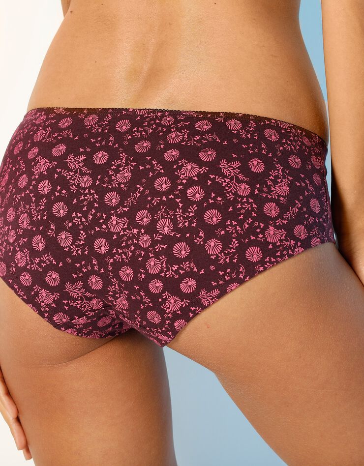 Shorty imprimé «flocons» en coton – Lot de 4 assortis (prune / fuchsia) Shorty imprimé «flocons» en coton – Lot de 4 assortis (prune / fuchsia)