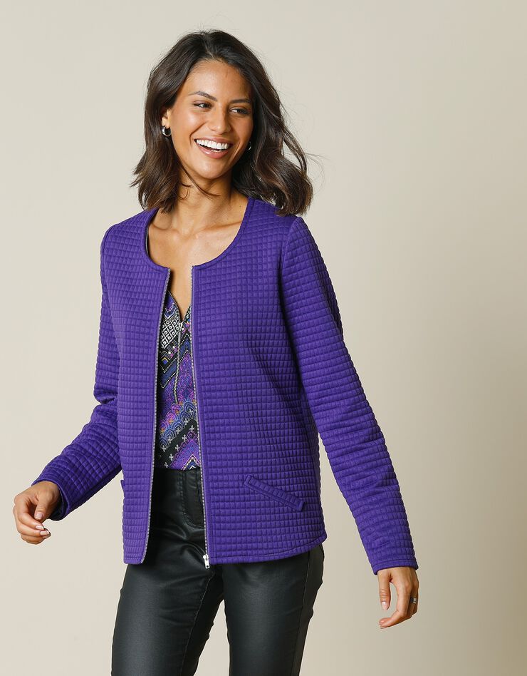 Veste matelassée zippée (violet) Veste matelassée zippée (violet)