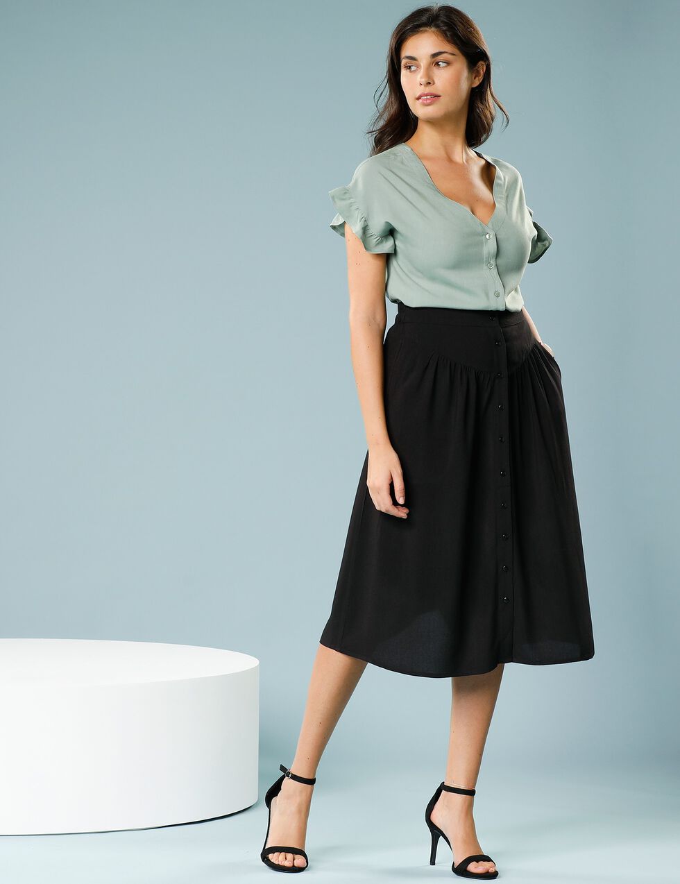 Jupe Mi-Longue Femme pas Cher - ??vas?�e, Fluide ou Ample | Blancheporte