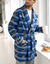 Robe de chambre courte maille polaire (carreaux bleu)
