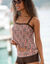 Haut de tankini imprimé ethnique Valiha – coques moulées (chocolat)