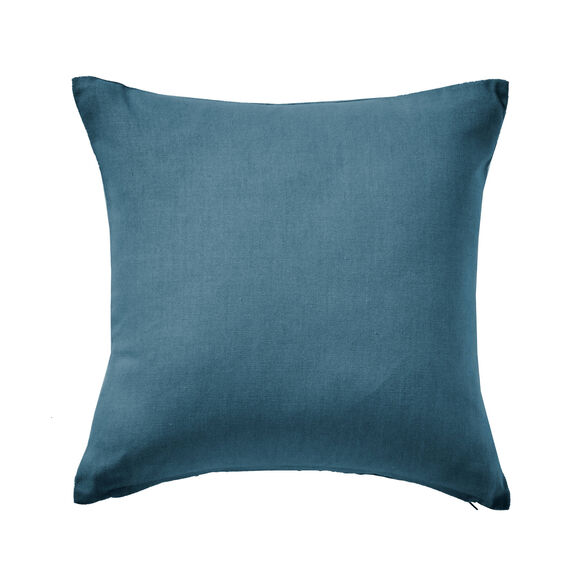 Housse de coussin unie bachette - lot de 2 (bleu)
